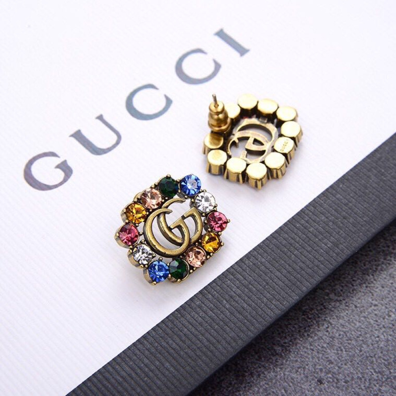 crystal G*u*i marmont stud earrings