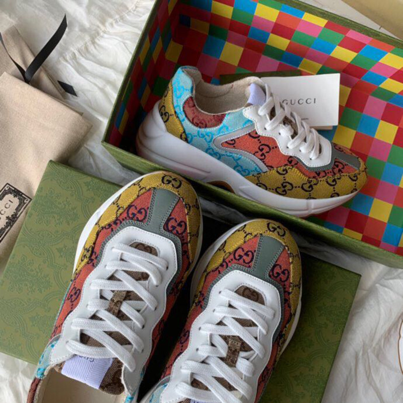 G*u*i multicolor canvas sneakers for men and women