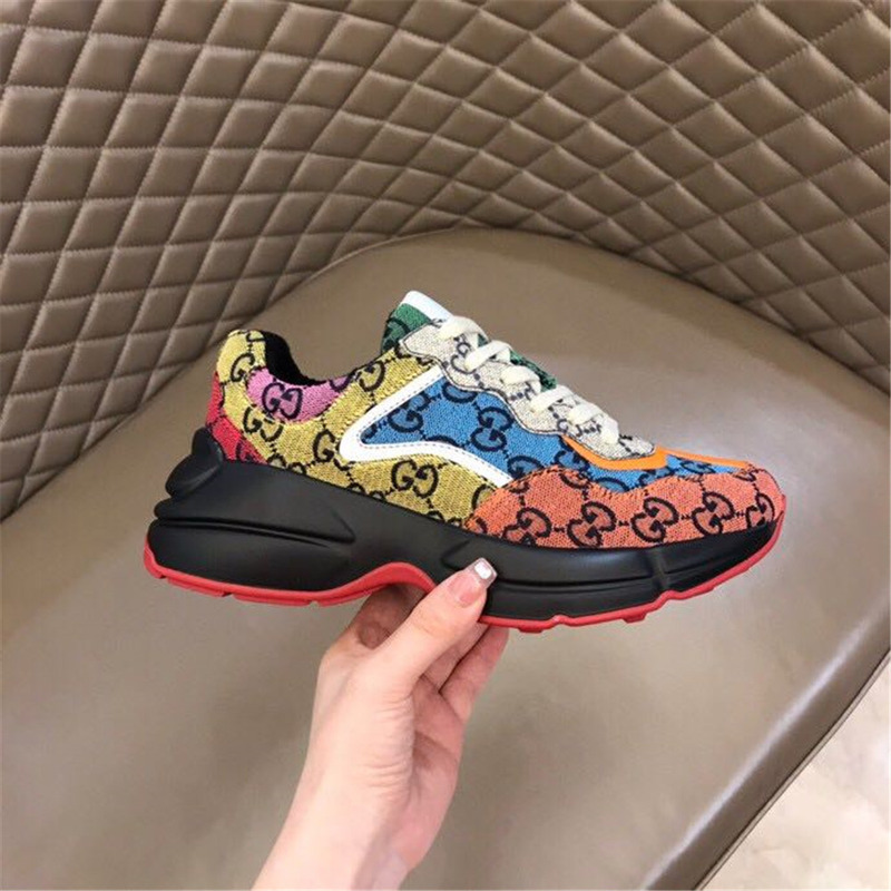 G*u*i multicolor canvas sneakers for men and women