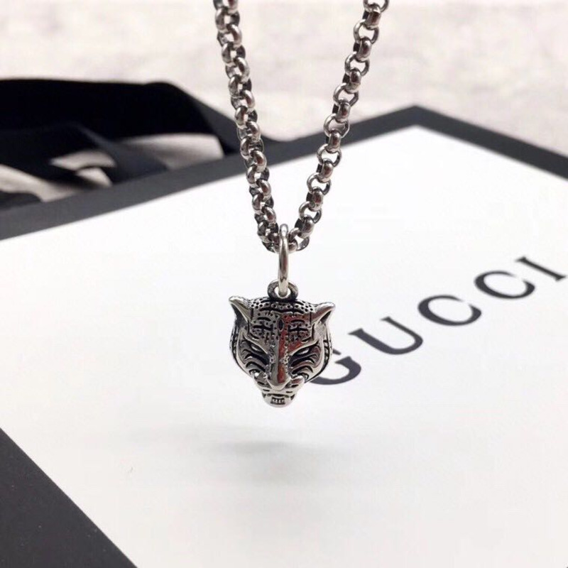 G*u*i 925 sterling silver tiger head pendant