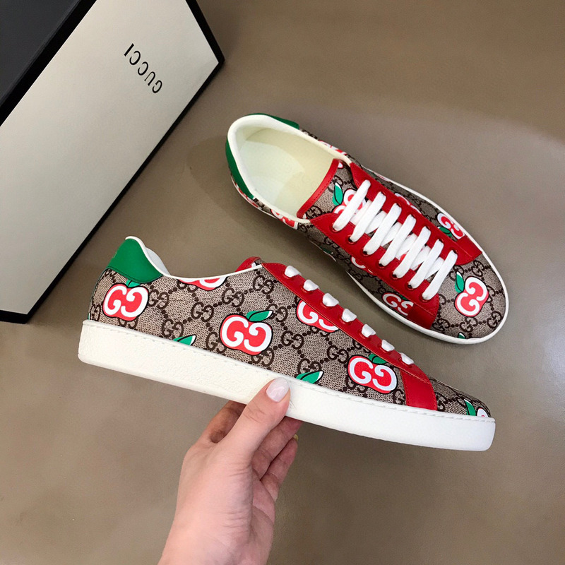 G*u*i ace sneaker with gg apple print