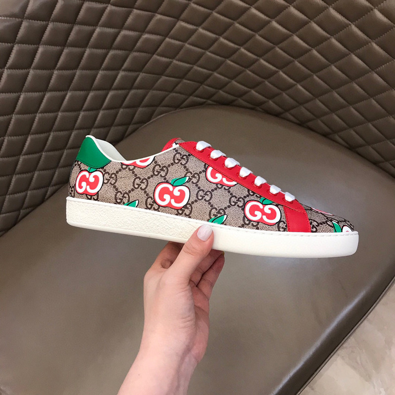 G*u*i ace sneaker with gg apple print