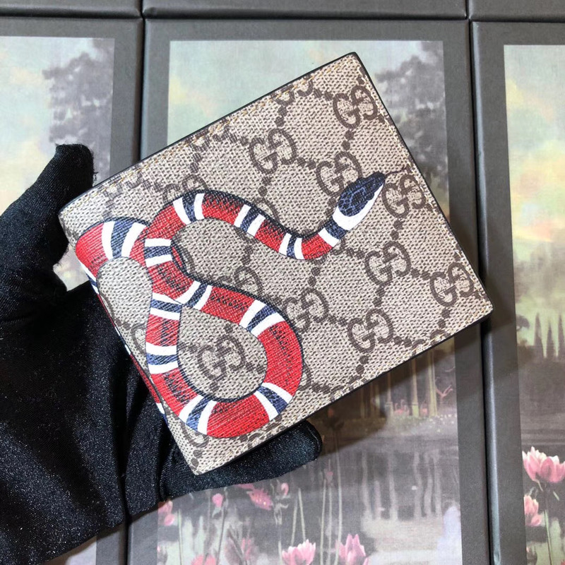 G*u*i kingsnake print gg sup*e wallet