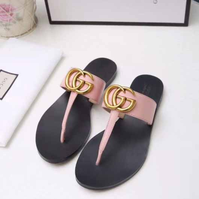 G*u*i leather thong sandal with double