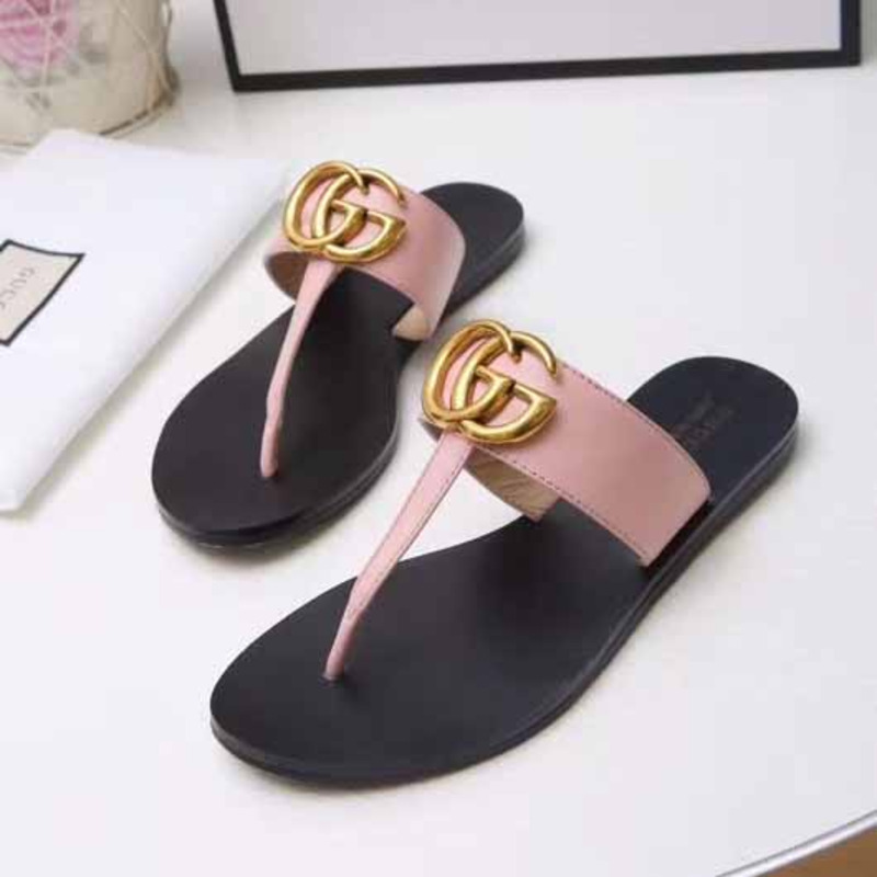 G*u*i leather thong sandal with double