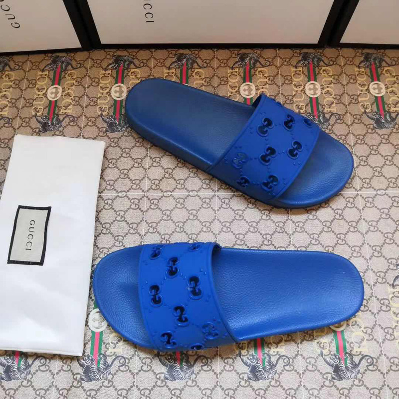 G*u*i rubber gg slide sandal in blue