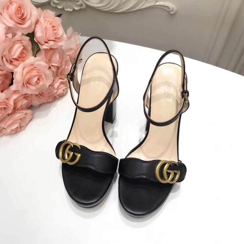 G*u*i double g high heel leather sandals