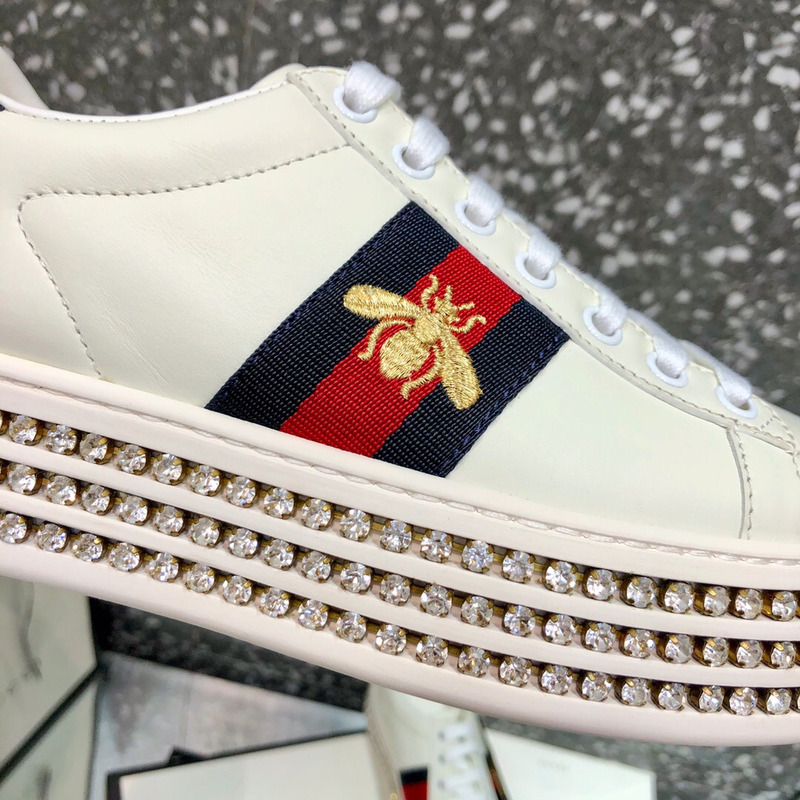 G*u*i ace sneaker with crystals