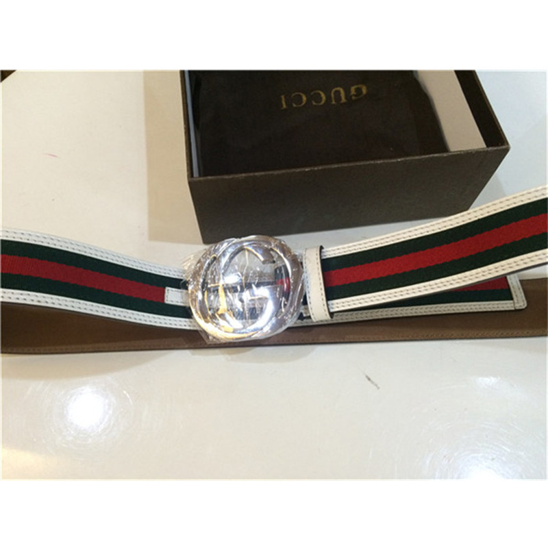 G*u*i limited quality belts white green red with silver buckle