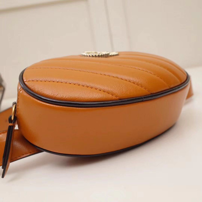 G*u*i marmont matelasse leather brown belt bag