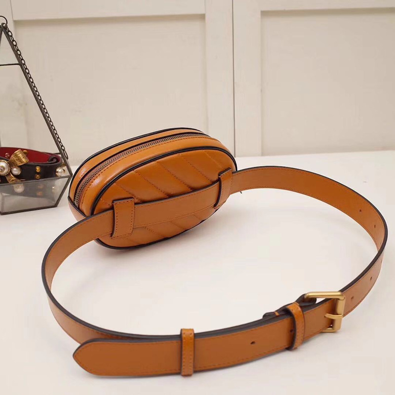 G*u*i marmont matelasse leather brown belt bag