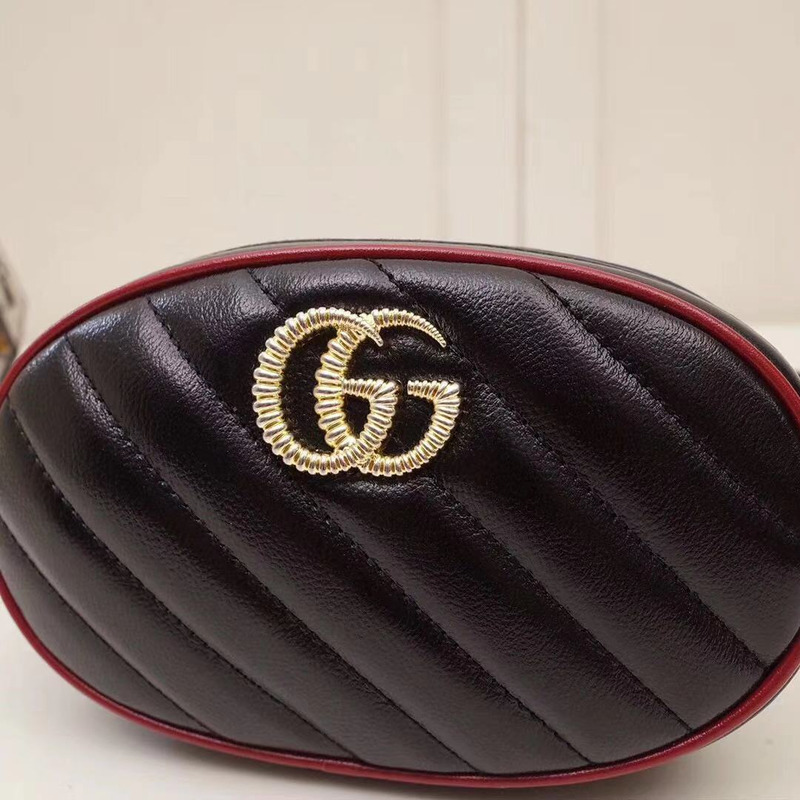 G*u*i marmont matelasse leather black belt bag