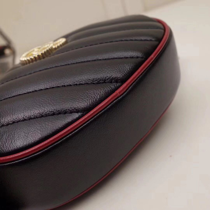 G*u*i marmont matelasse leather black belt bag