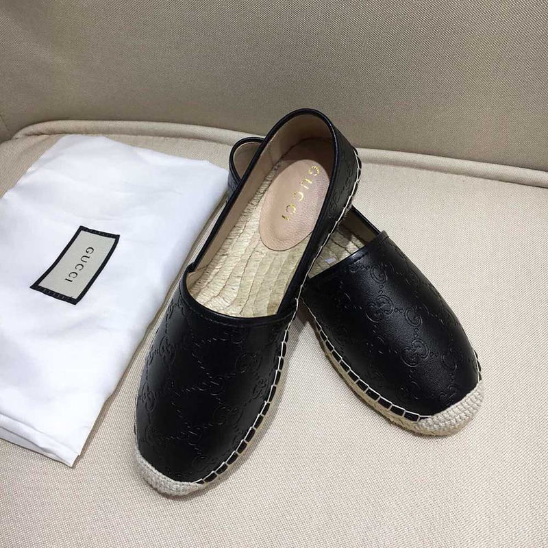 G*u*i black leather espadrille