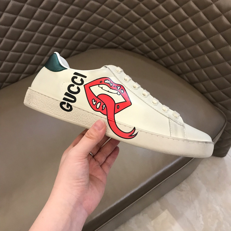 G*u*i ace sneaker with mouth print