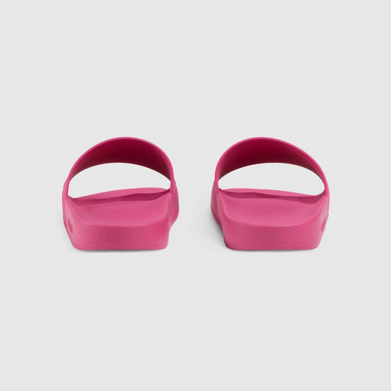 G*u*i logo rubber slide sandal in pink