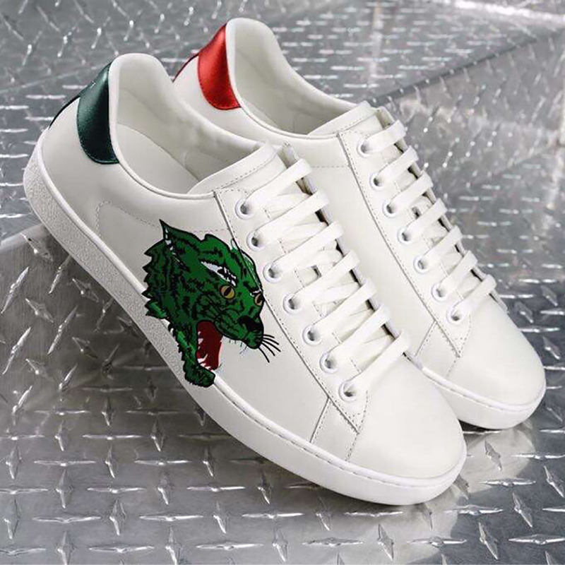 G*u*i ace tiger print sneaker  in white