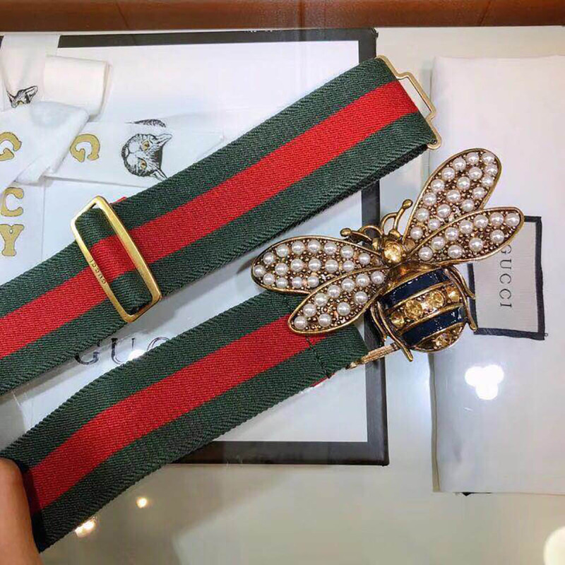 G*u*i web belt with bee( green and red web)