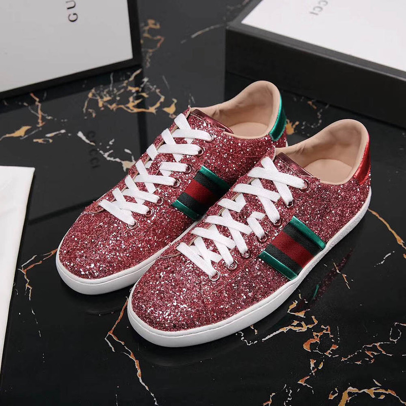 G*u*i ace glitter sneaker in pink