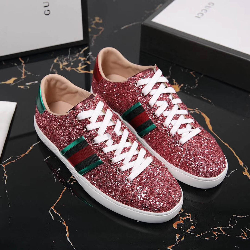 G*u*i ace glitter sneaker in pink