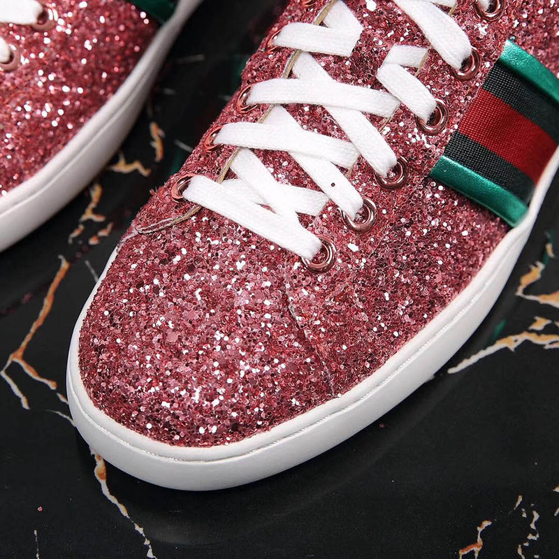 G*u*i ace glitter sneaker in pink