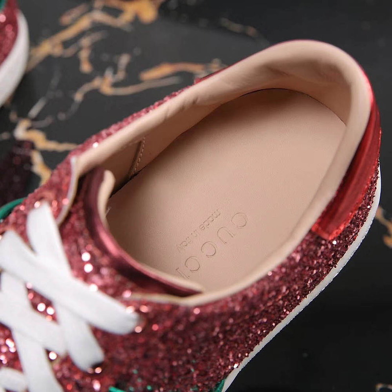 G*u*i ace glitter sneaker in pink