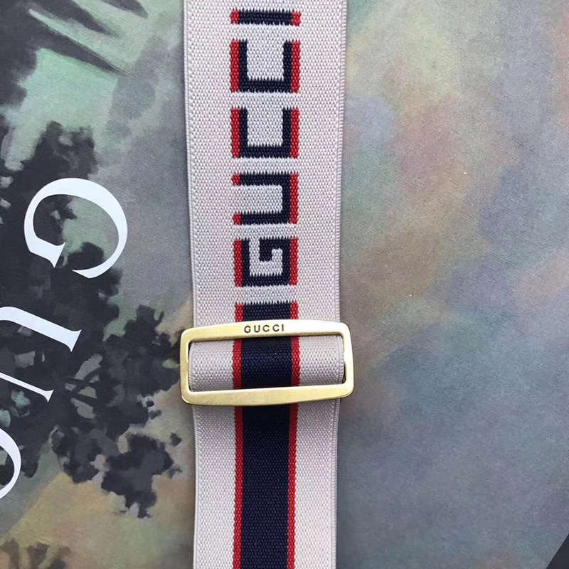 G*u*i stripe belt with double g and crystals