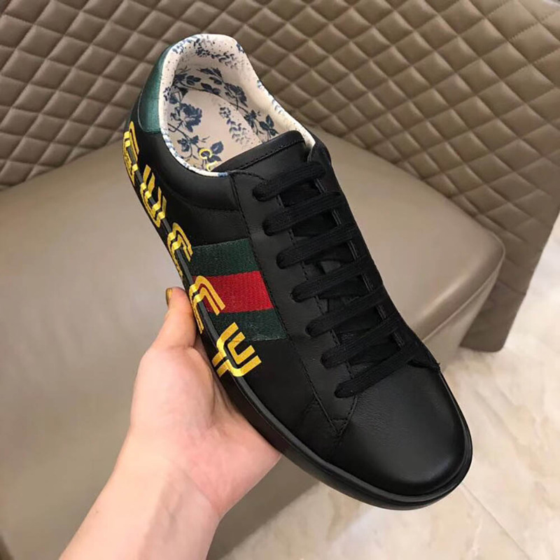 G*u*i ace sneaker with guccy print in black