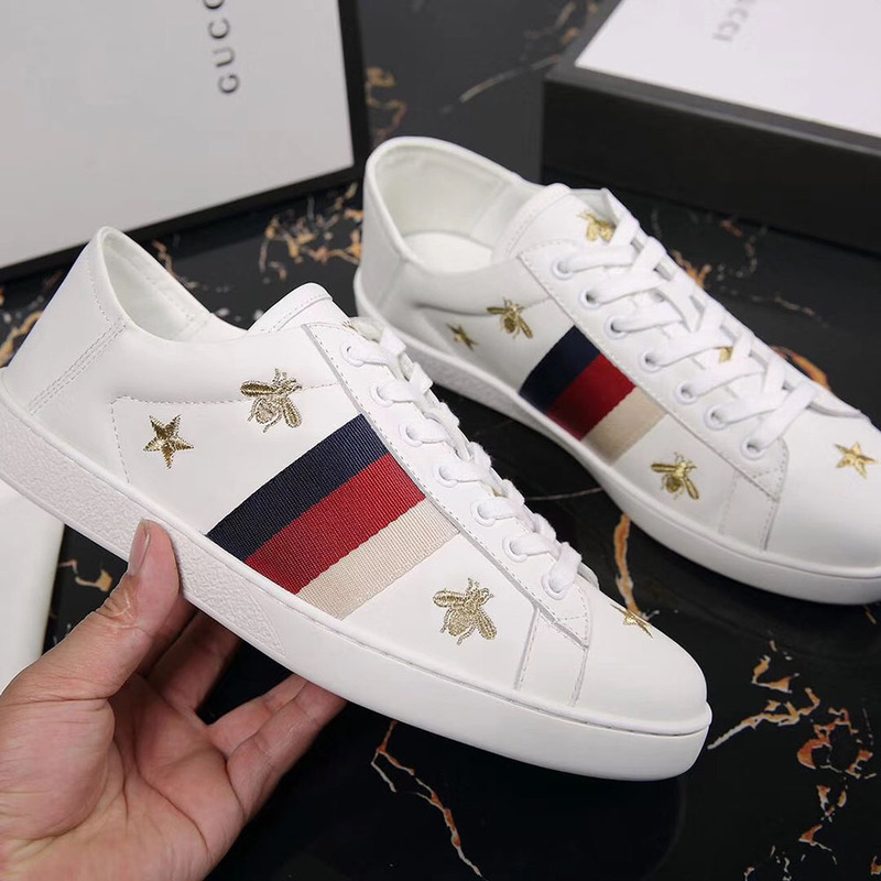 G*u*i ace sneaker with bees and stars(white leather)