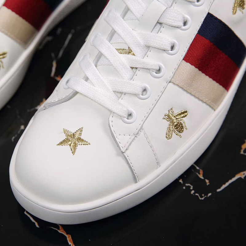 G*u*i ace sneaker with bees and stars(white leather)