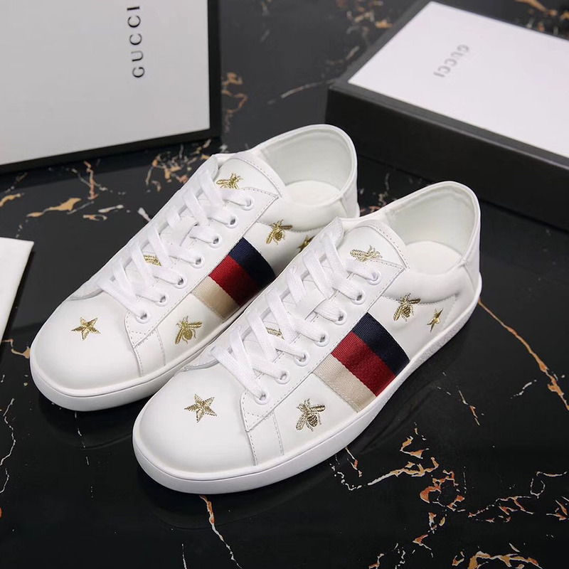 G*u*i ace sneaker with bees and stars(white leather)