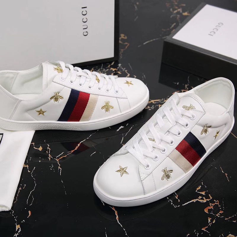 G*u*i ace sneaker with bees and stars(white leather)