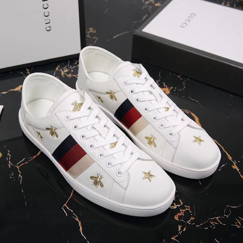 G*u*i ace sneaker with bees and stars(white leather)