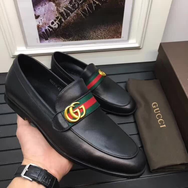 G*u*i jordaan black leather loafers