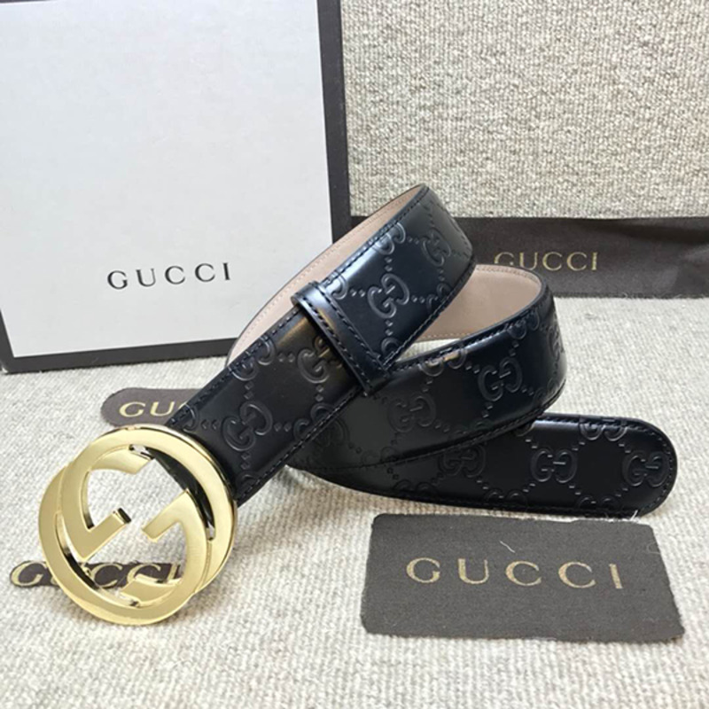 G*u*i signature leather belt(gloden g buckle)