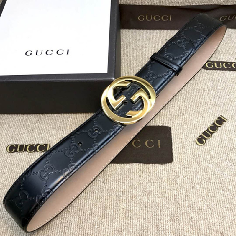 G*u*i signature leather belt(gloden g buckle)