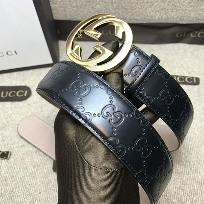 G*u*i signature leather belt(gloden g buckle)