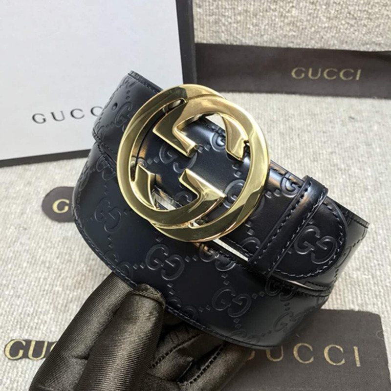 G*u*i signature leather belt(gloden g buckle)