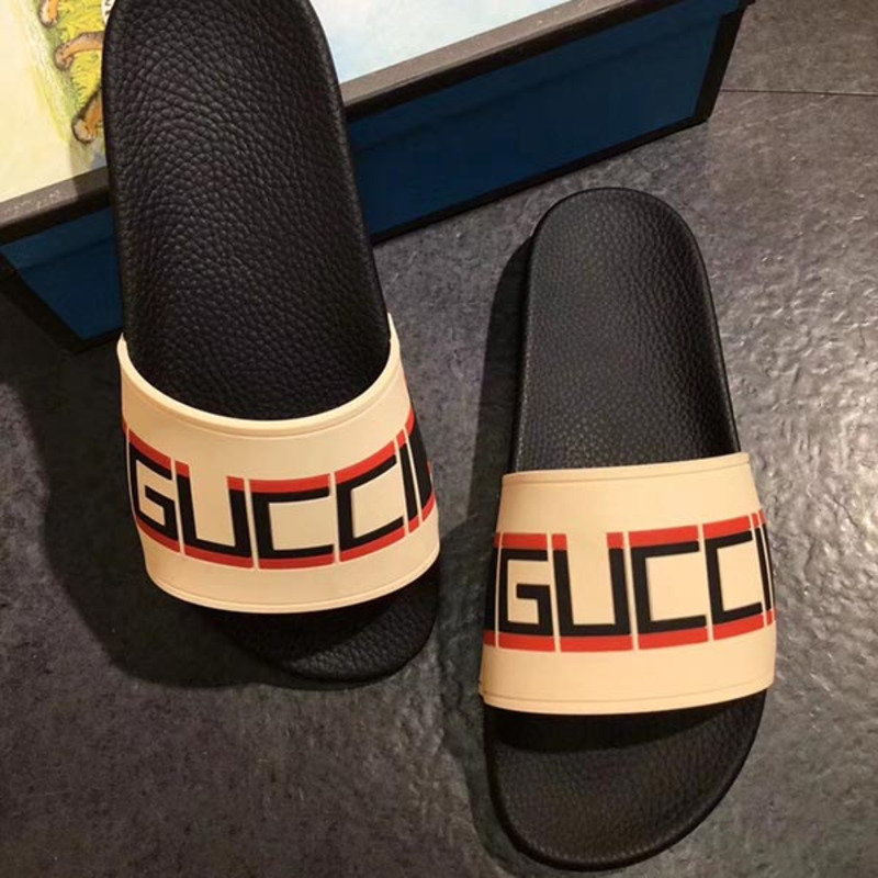 G*u*i stripe rubber slide sandal