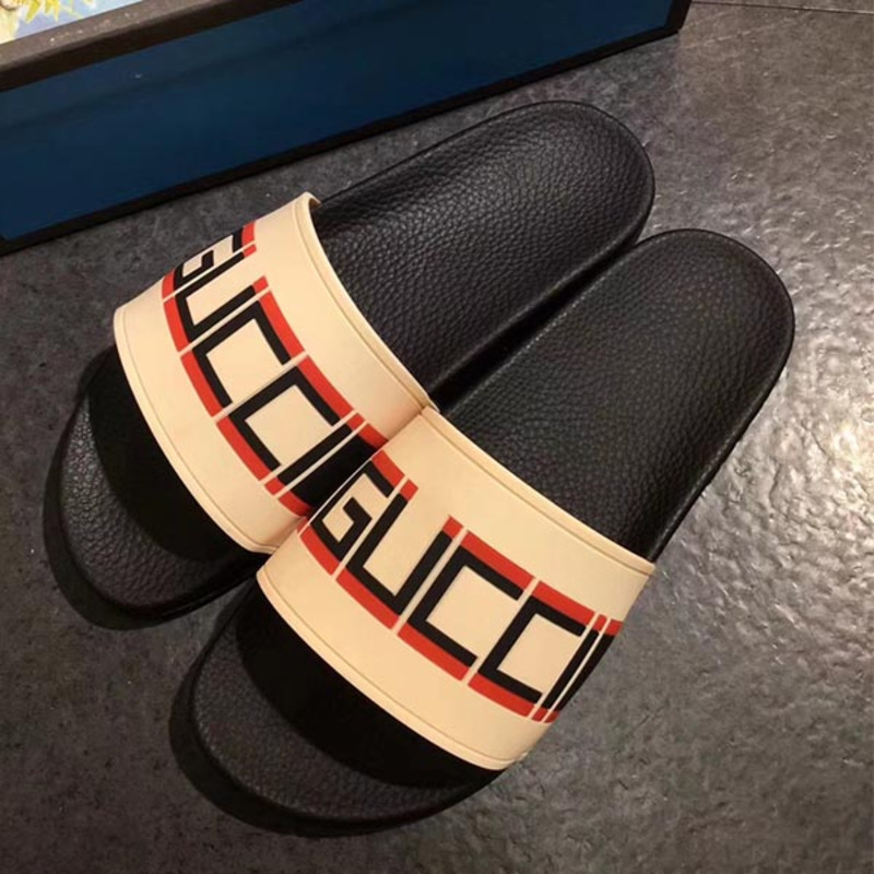 G*u*i stripe rubber slide sandal