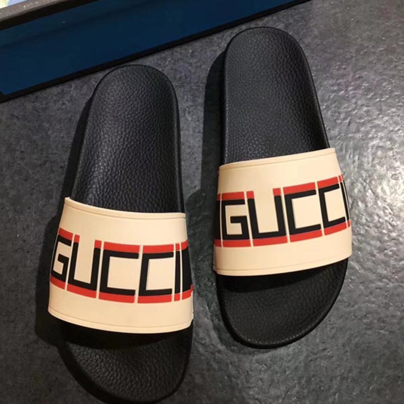 G*u*i stripe rubber slide sandal