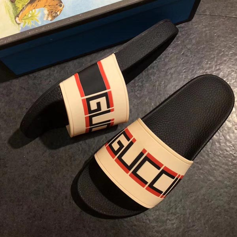 G*u*i stripe rubber slide sandal