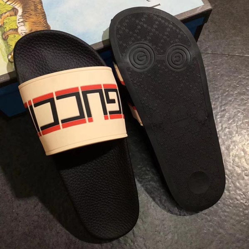 G*u*i stripe rubber slide sandal