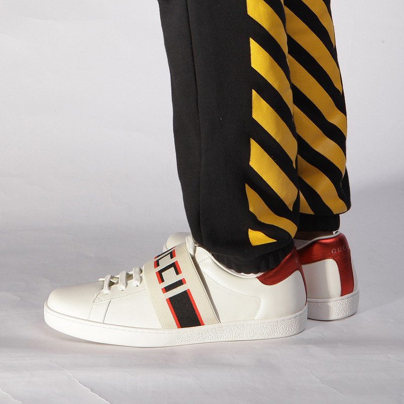 G*u*i stripe leather sneaker