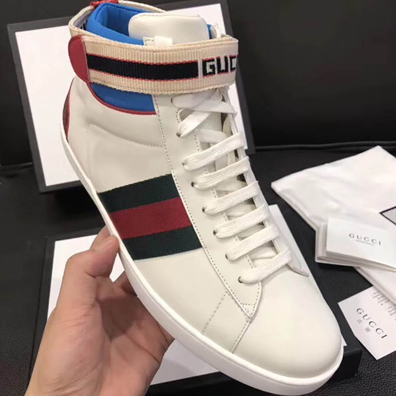 G*u*i stripe ace high-top sneaker(white)