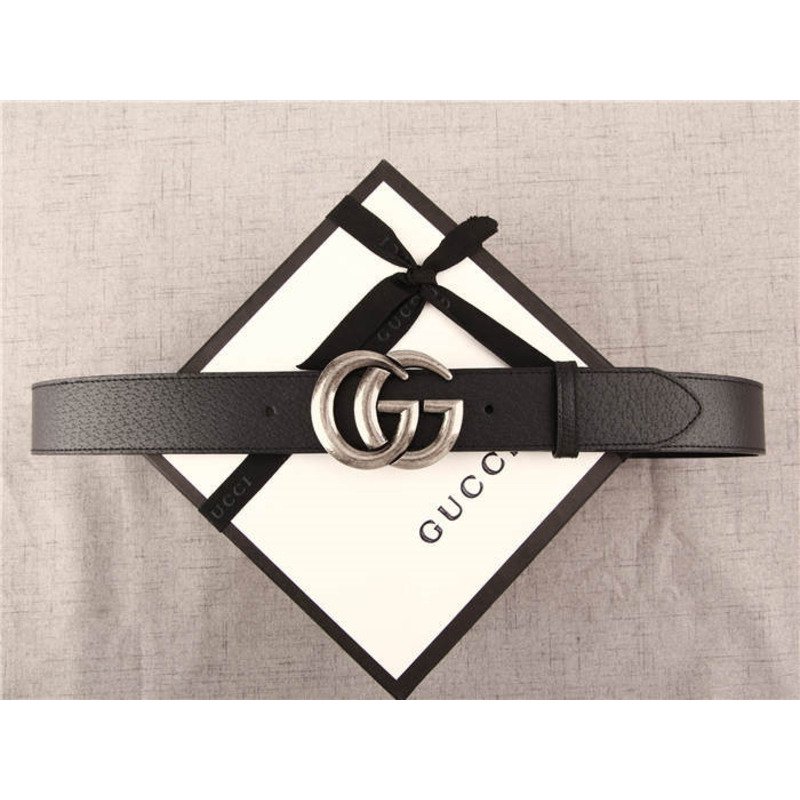 G*u*i leather belt with double g buckle(black)