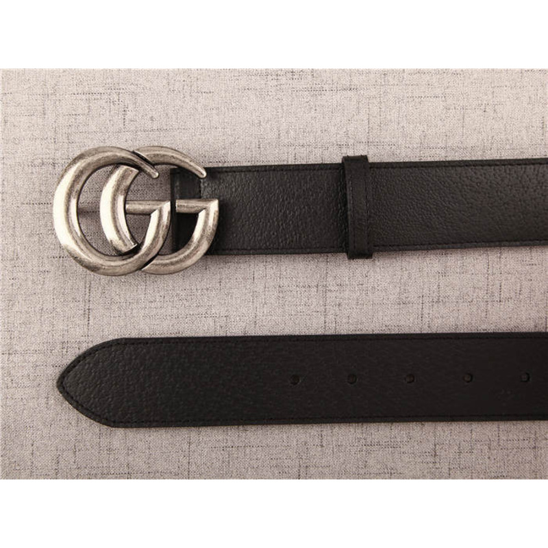 G*u*i leather belt with double g buckle(black)