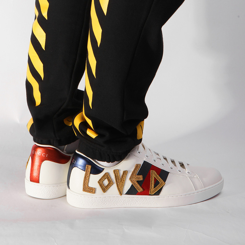 new G*u*i ace embroidered loved white sneaker