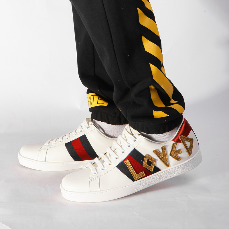 new G*u*i ace embroidered loved white sneaker