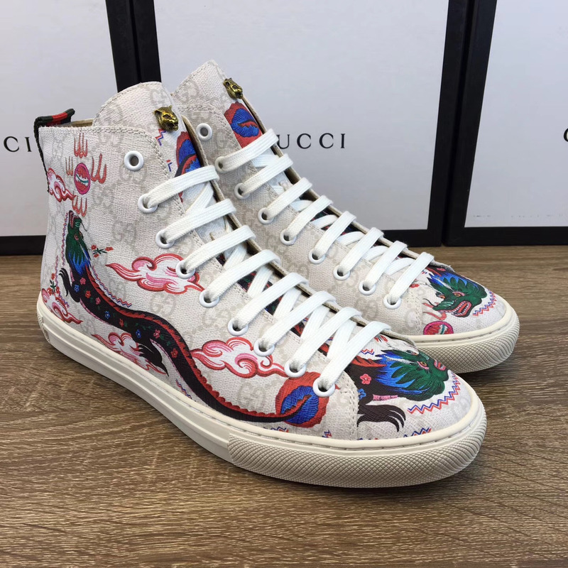 G*u*i dragon white high top sneakers